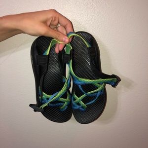 Blue and Green Chacos